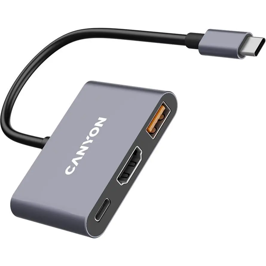USB-хаб Canyon USB-хаб hub DS-4 3in1 USB-C Grey (CNS-TDS4) - фото 2