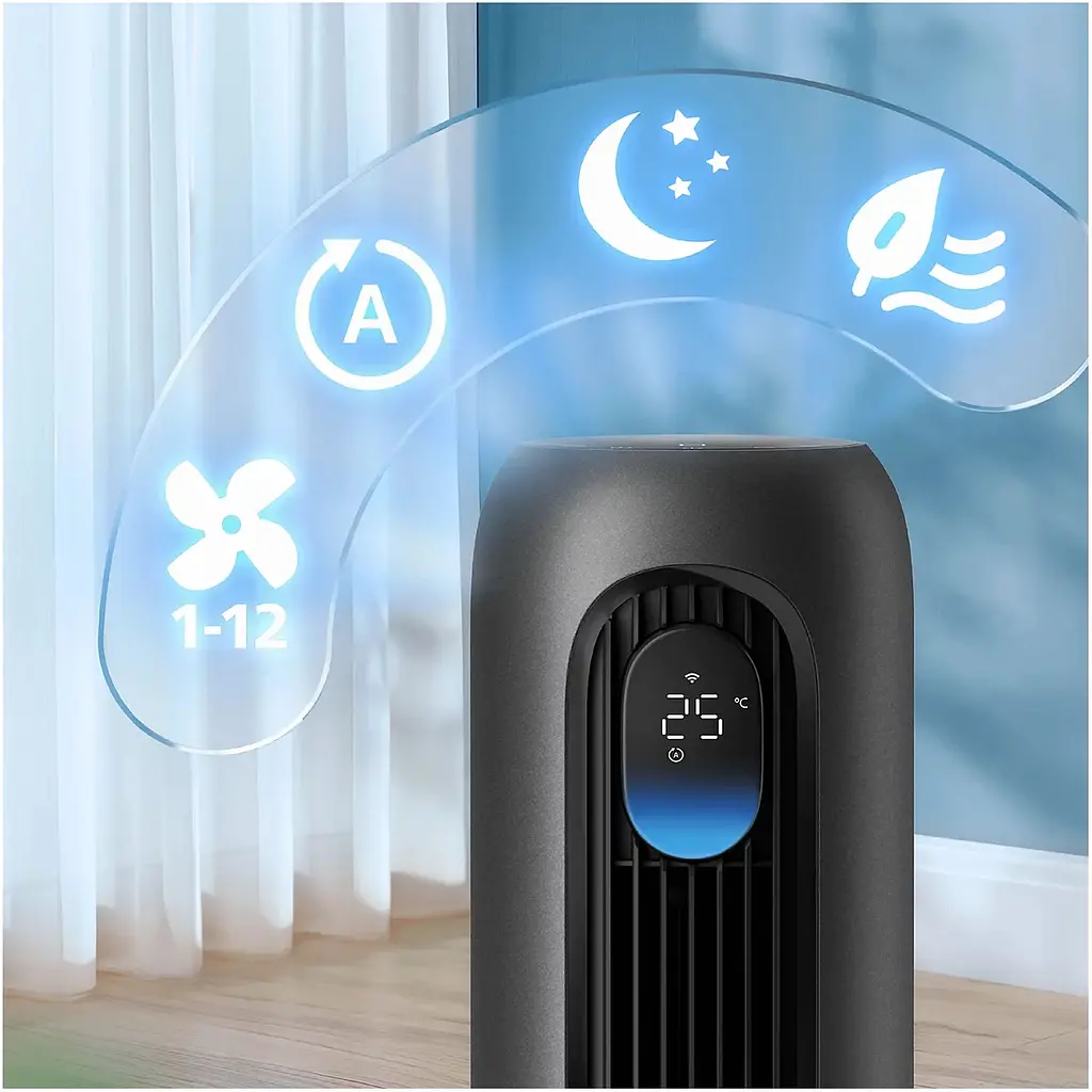 Вентилятор колонний Philips Series 7000, 30 Вт темно-сірий (CX7550/01) - фото 5