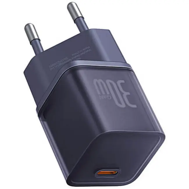 Зарядный адаптер блок Baseus GaN 5S Fast Charger 30 W P10162504523-00 фиолетовый - фото 6