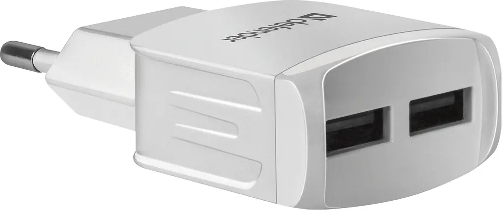 Мережевий зарядний пристрій Defender UPA-22 білий, 2xUSB, 2.1A (83580) (6505068) - фото 2