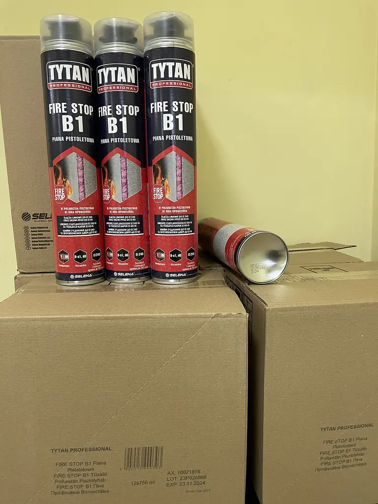 Піна монтажна Tytan Professional B1 вогнестійка 9 л (12 шт. x 750 мл) - фото 5