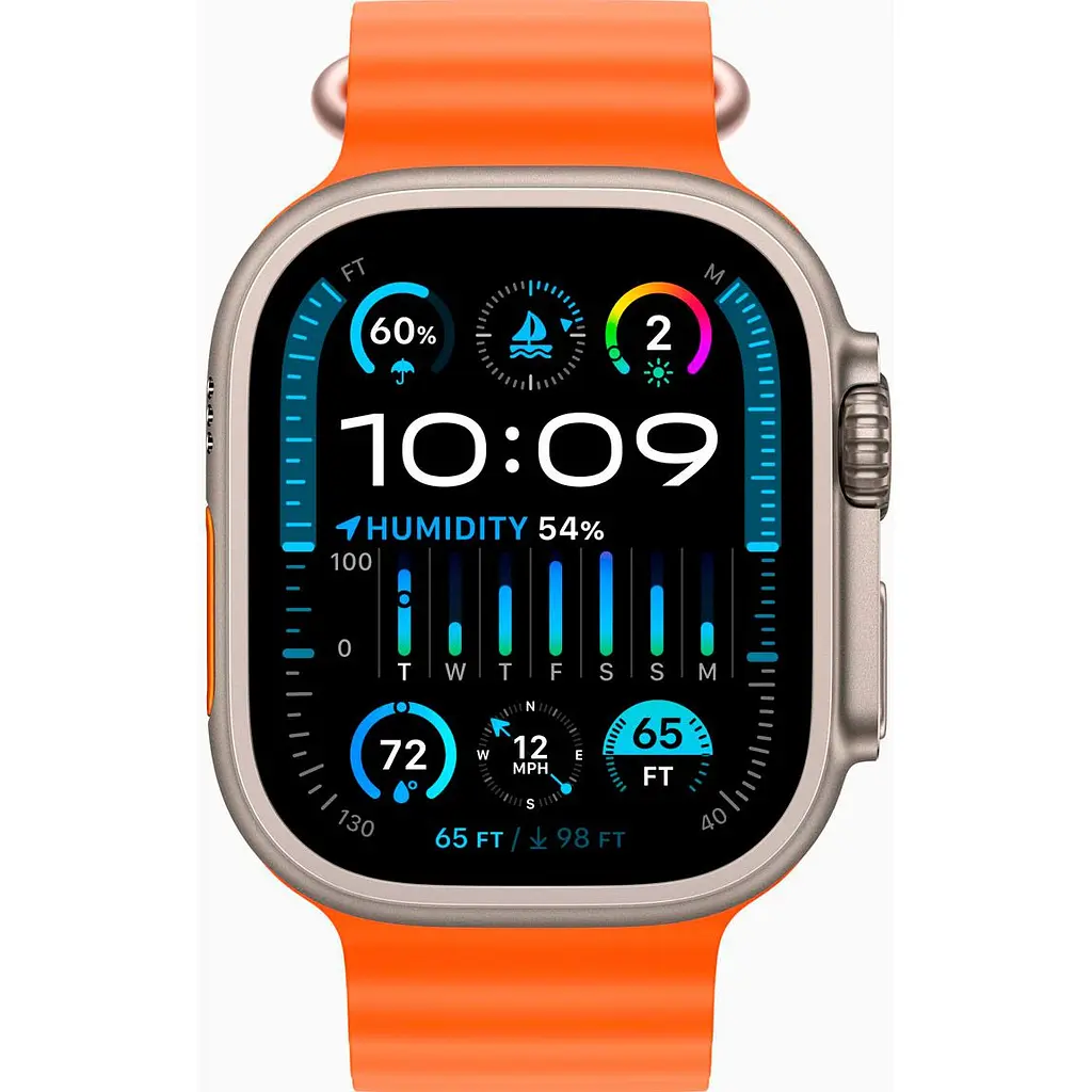 Смарт-часы Apple Watch Ultra 2 49 мм Titanium Case with Orange Ocean Band [MREH3] [92631] - фото 2