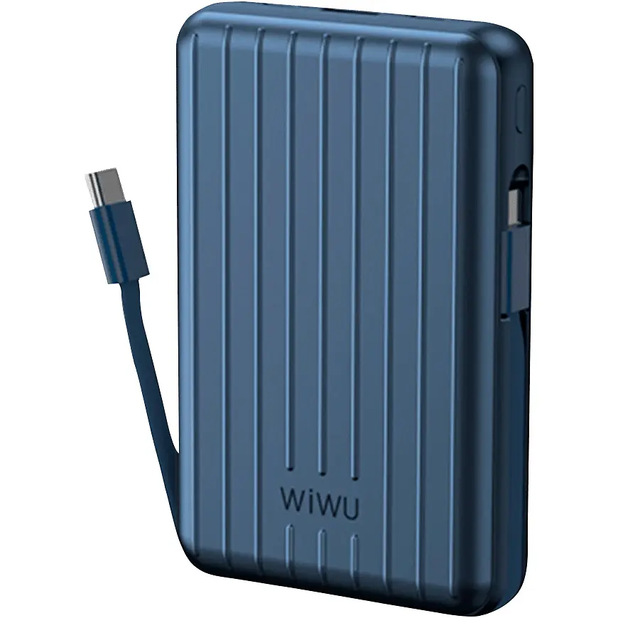 Зовнішній акумулятор WiWU Trunk Series PP03 10000mAh 22.5W Blue (6936686411516) [104335] - фото 2