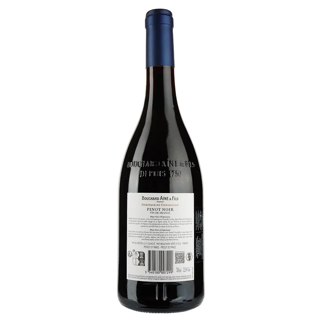 Вино Bouchard Aine&Fils Heritage du Conseiller Pinot Noir, червоне, сухе, 12,5%, 0,75 л - фото 2