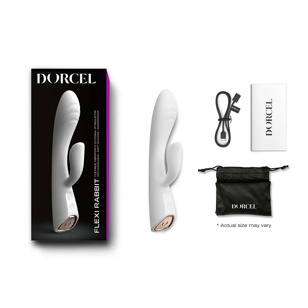 Вібратор-кролик з підігрівом Dorcel FLEXI RABBIT WHITE, гнучкий стовбур - фото 7