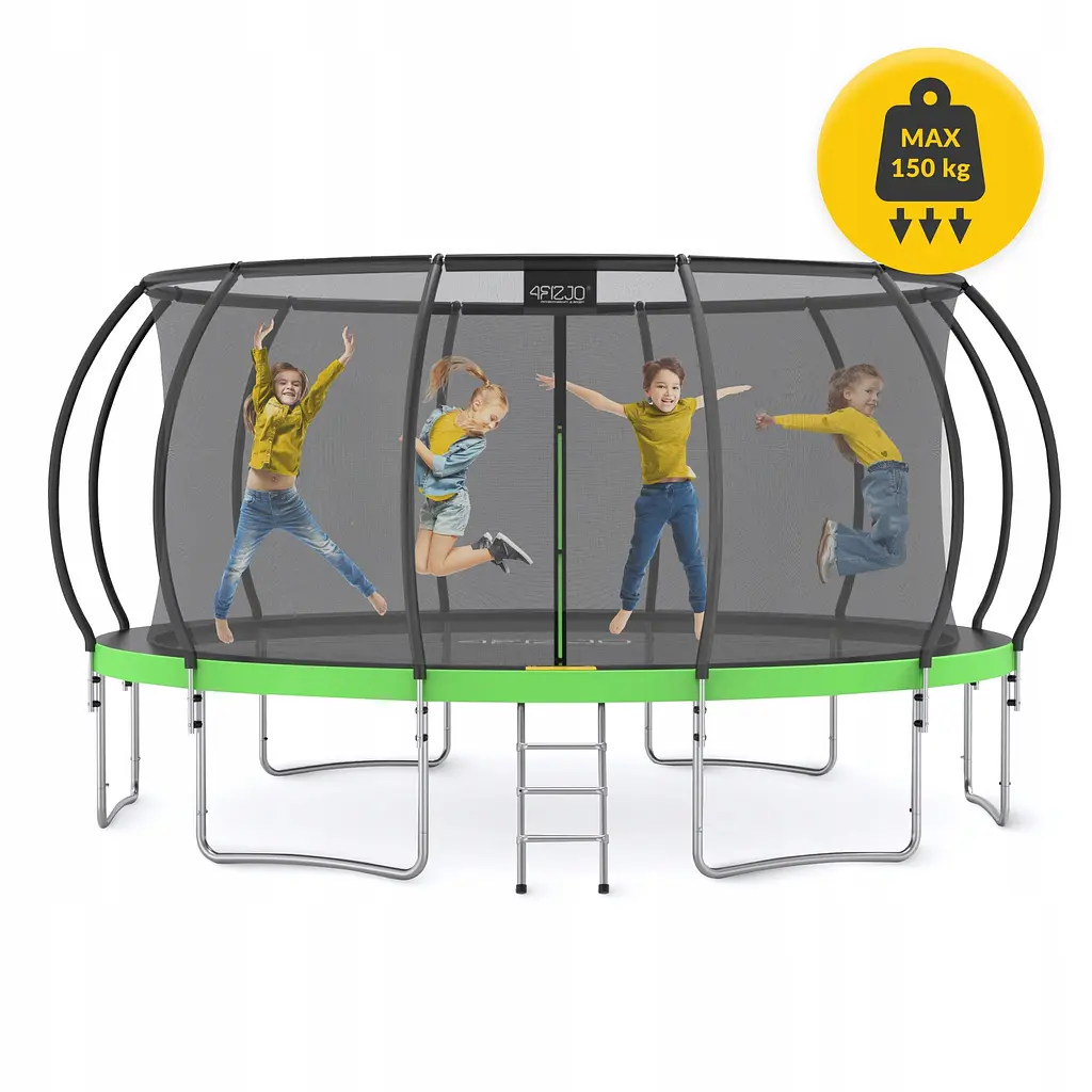 Батут із внутрішньою сіткою 4FIZJO PRO 16FT 496 см Black/Green (P-5907739319241) - фото 5