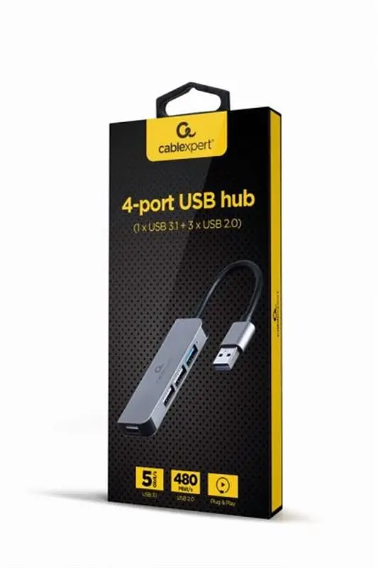 USB-хаб Cablexpert 4 ports Grey (UHB-U3P1U2P3-01) - фото 2