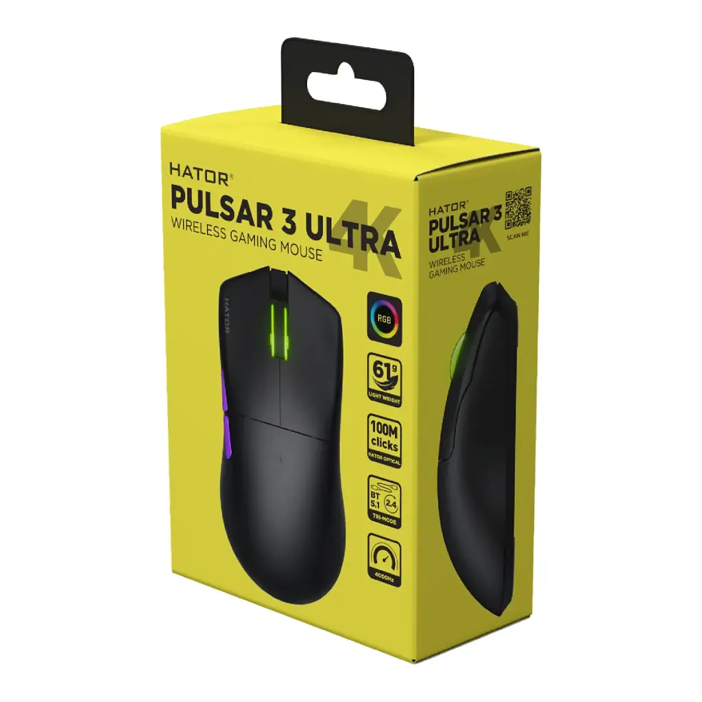 Мышка HATOR Pulsar 3 Ultra 4K wireless (HTM680) Black - фото 6