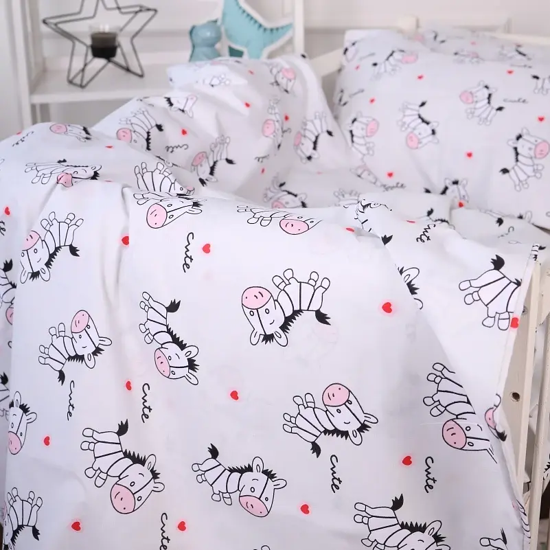Комплект постільної білизни MirSon Бязь Kids Time 20-0040 Cute white zebra 143x210 см (2200009640247) - фото 3