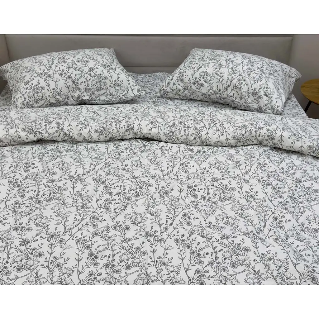 Підковдра Ecotton Євро фланель White/ Black 210х220 см білий з принтом (25544) - фото 3