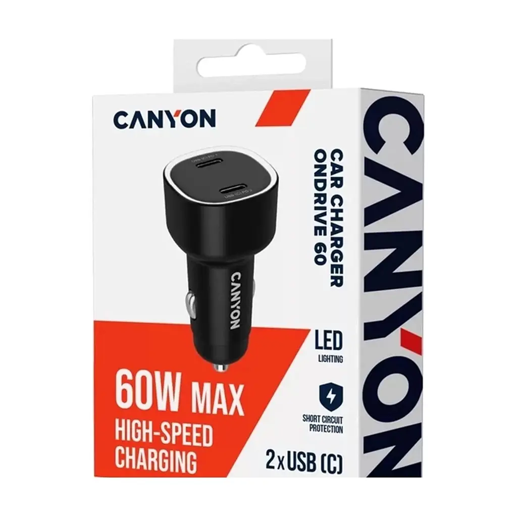 Зарядное устройство для Canyon 2xUSB-C PD60W black (CNE-CCABR3CC) - фото 5