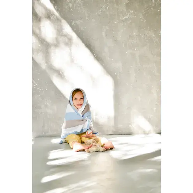 Дитячий плед в'язаний Ideia + шапочка, блакитний, 90х70 см (8-29909) - фото 7