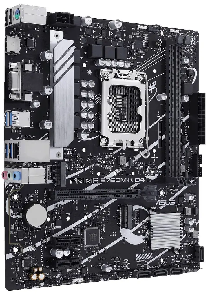 Материнська плата ASUS PRIME B760M-K D4 (PRIME B760M-K D4) (Socket 1700, Intel B760, Micro-ATX) - фото 2