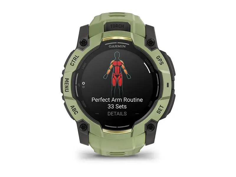 Смарт-годинник Garmin Instinct 3 50mm AMOLED Green with Fern Green Band (010-03020-02) - фото 7