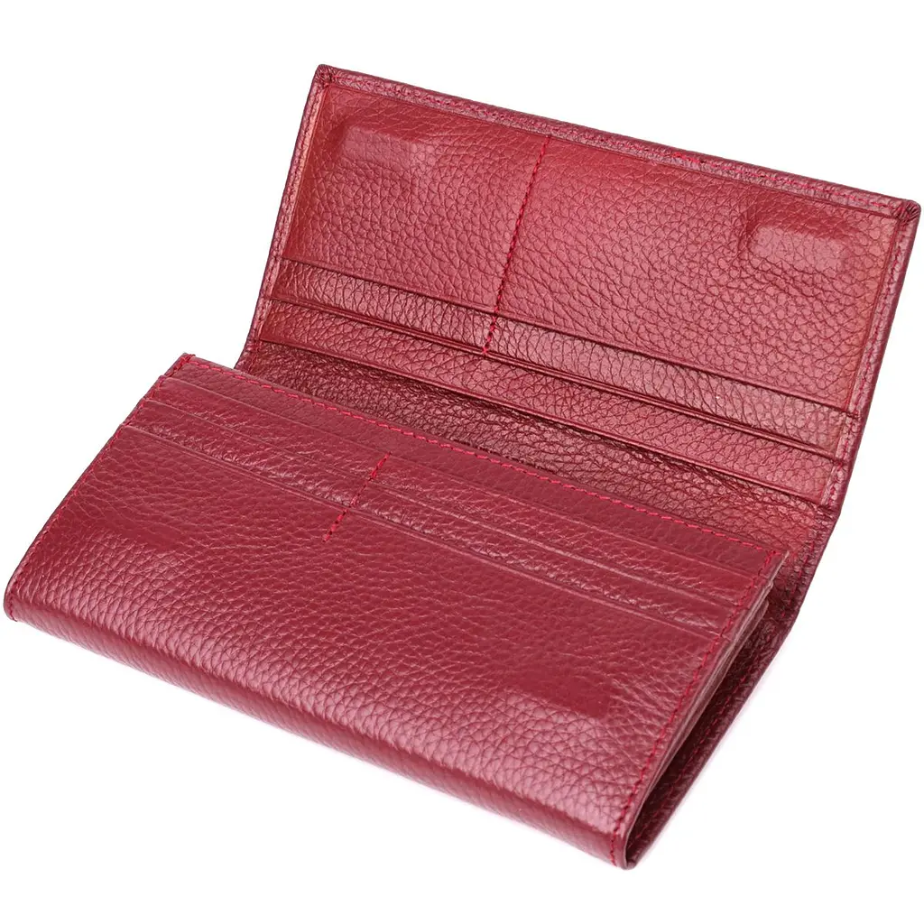 Практичний вертикальний гаманець із натуральної шкіри ST Leather 23085 бордовий - фото 5