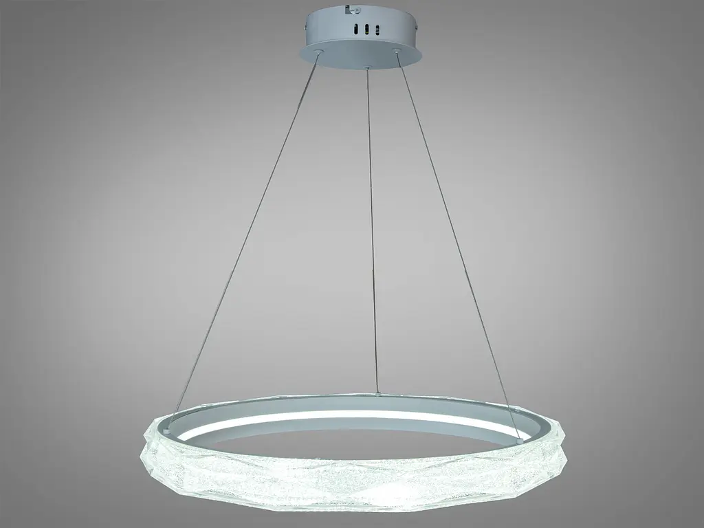 Біла підвісна LED-люстра Diasha 583-600WH, 95 Вт, з пультом, 60 см - фото 3