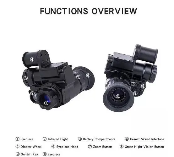 Монокуляр (прибор) с ночным видением Vector Optics NVG 10 + WiFi на каску (до 800м) - фото 3