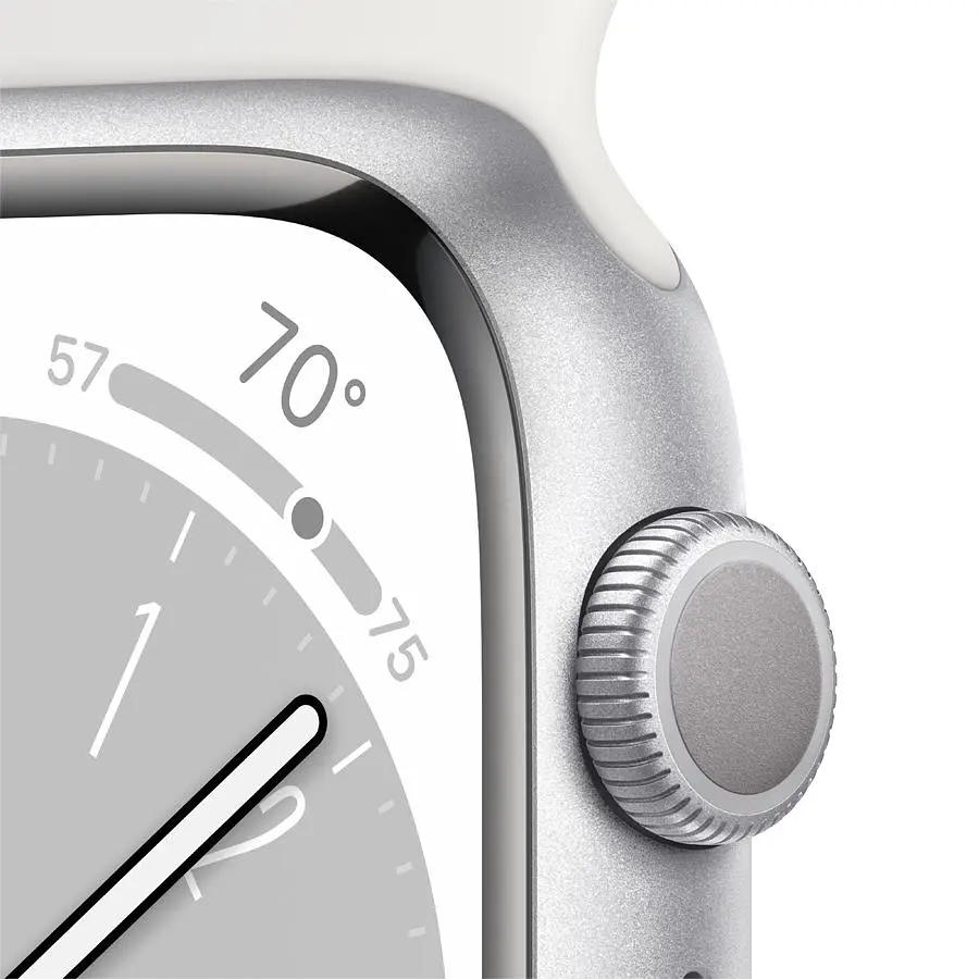 Смарт-годинник Apple Watch Series 8 GPS 41 mm Silver Aluminium Case with White Sport Band - Regular Model A2770 (Grade C) Seller Refurbished - фото 3