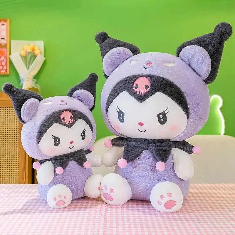 Плюшева м'яка аніме іграшка фіолетова куромі hello kitty 35 см Hello Kitty det0018850 - фото 2