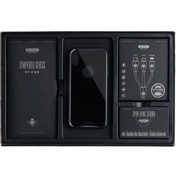 Подарунковий набір WK iPhone X Xs Gift Box 4 в 1 чорний
