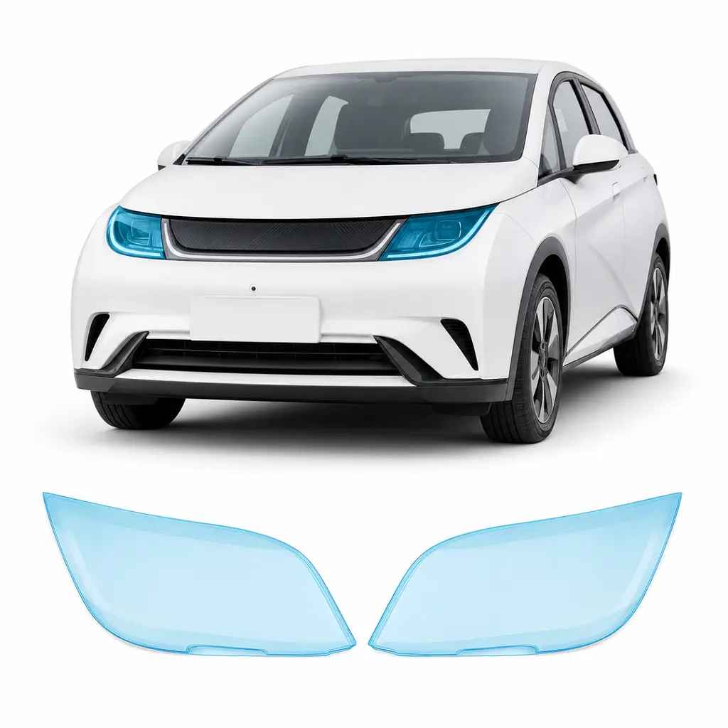 Антигравійна захисна бронеплівка за лекалами для BYD Dolphin I 2021-2024 - оптика (фари та ПТФ)