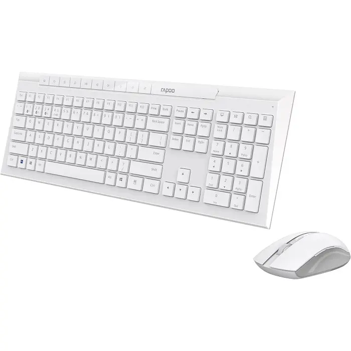 Комплект (Клавіатура та миша) Rapoo 8210M Wireless/Bluetooth White (8210M white) - фото 2