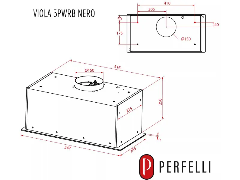 Витяжка вбудована Perfelli VIOLA 5PWRB NERO - фото 8