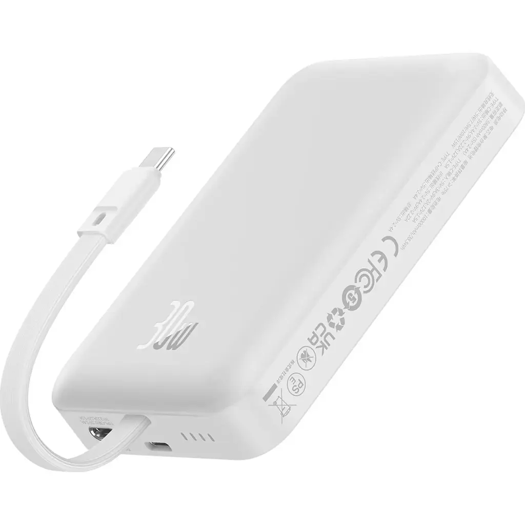 Зовнішній акумулятор Baseus Magnetic Mini 10000mAh 30W White (P1002210B223-00) [140838] - фото 2