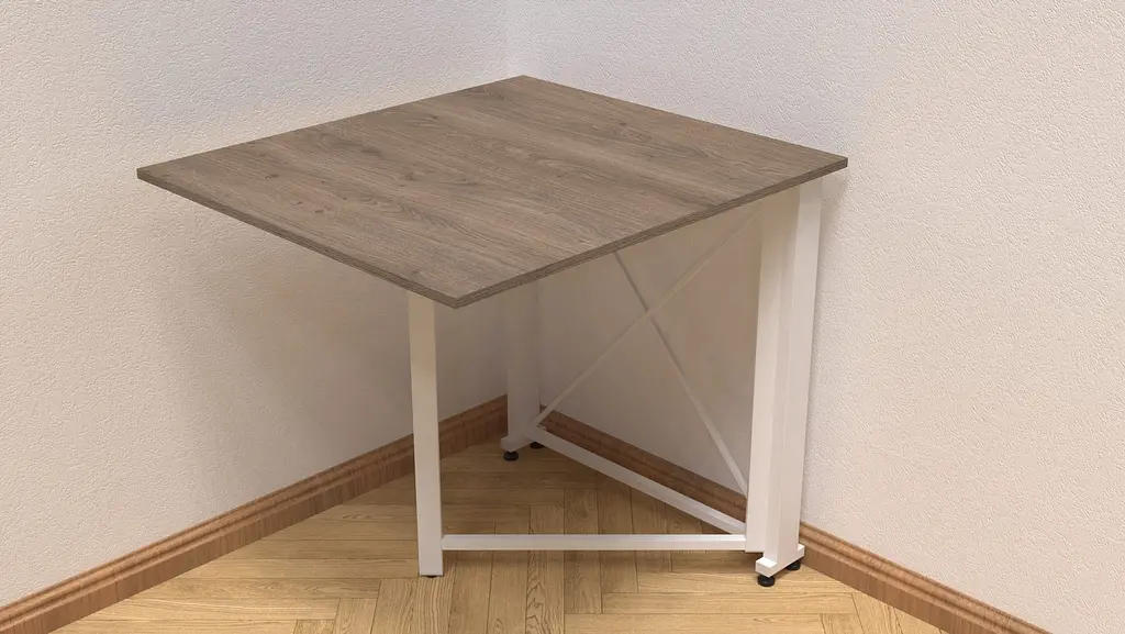 Стіл-книга трансформер Оріон 1 Ferrum-decor 750x810x730 Білий метал ДСП Дуб Сонома Трюфель 16 мм (FRD-104608) - фото 5