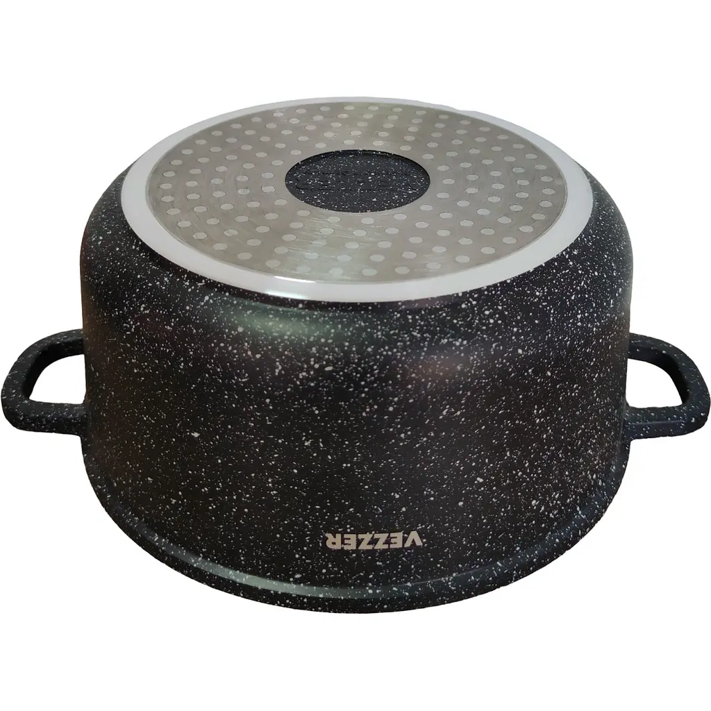 Каструля Vezzer з кришкою 32 см 9.9 л чорна (VZ8051) - фото 3
