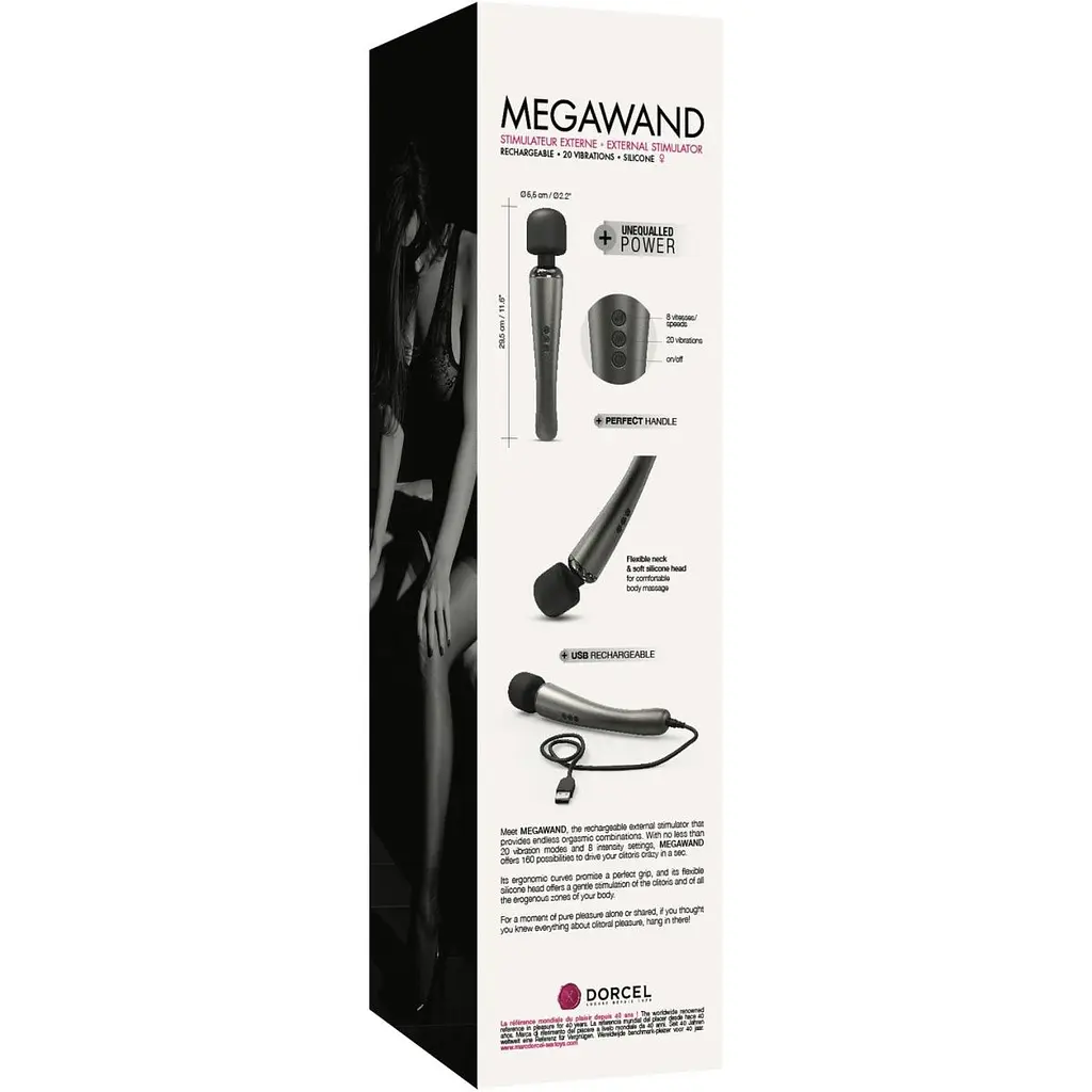 Вібратор Marc Dorcel Megawand Chrome Silver (SO5529) [168733] - фото 8