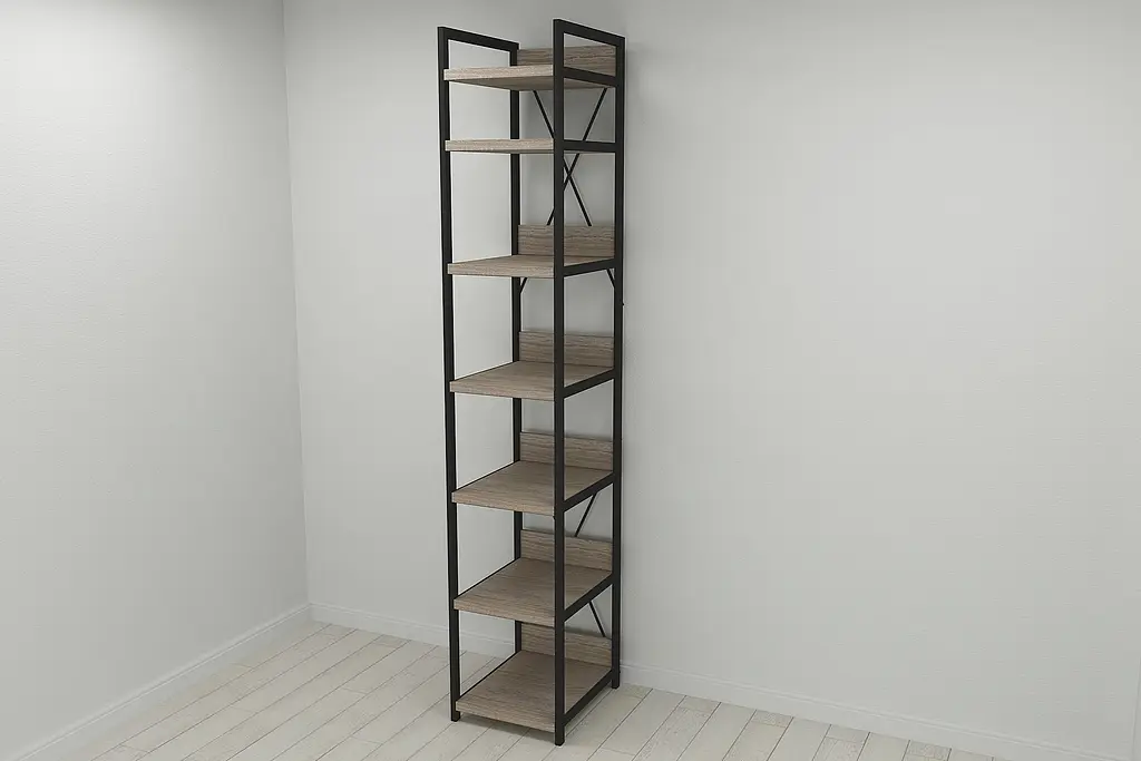 Шафа Гардероб Уні секція 4 серії Конект Ferrum-decor 220x40x50см Чорний метал ДСП Дуб Сонома Трюфель 32 мм (FRD-104550) - фото 7