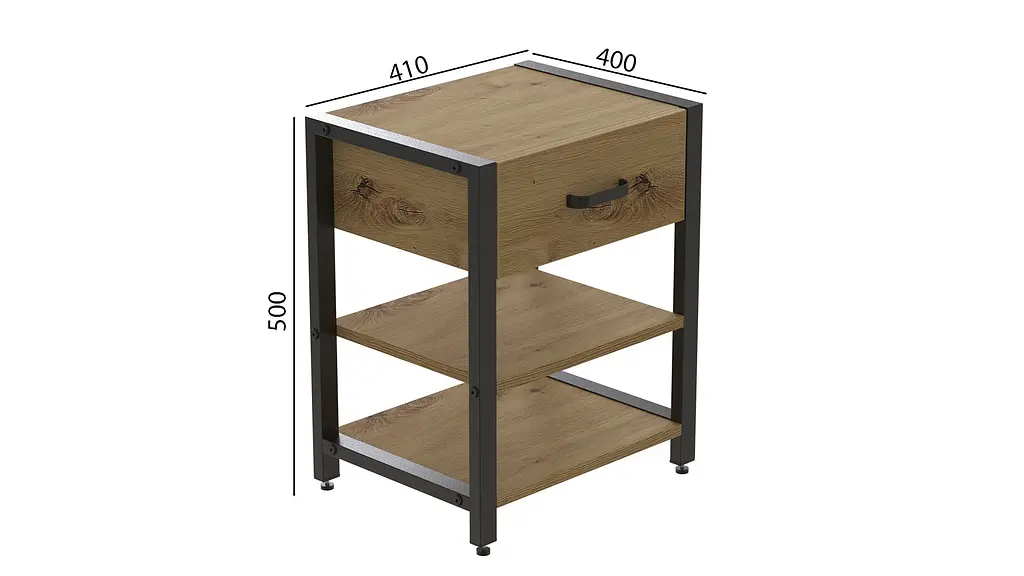 Тумба универсальная Ferrum-decor Вивьен 1/2 50x41x40 черный ДСП Дуб Артизан 16мм (FRD-104123) - фото 6