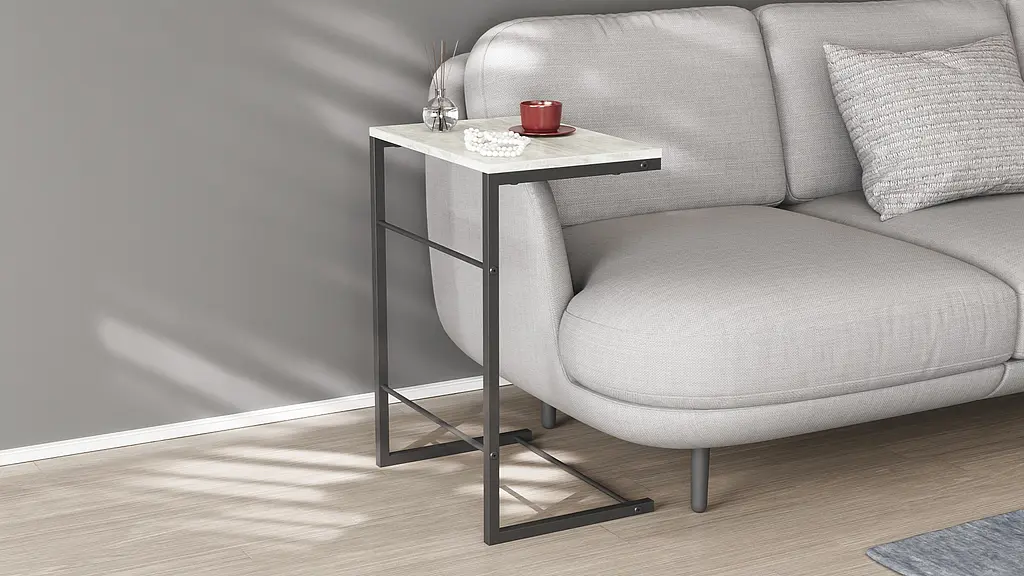 Столик Терри Ferrum-decor 650x440x330 Черный металл ДСП Бетон 16 мм (FRD-104654) - фото 8