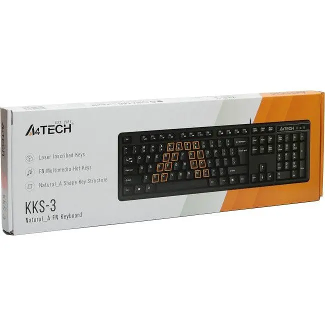Клавіатура дротова A4Tech KKS-3 Black - фото 4