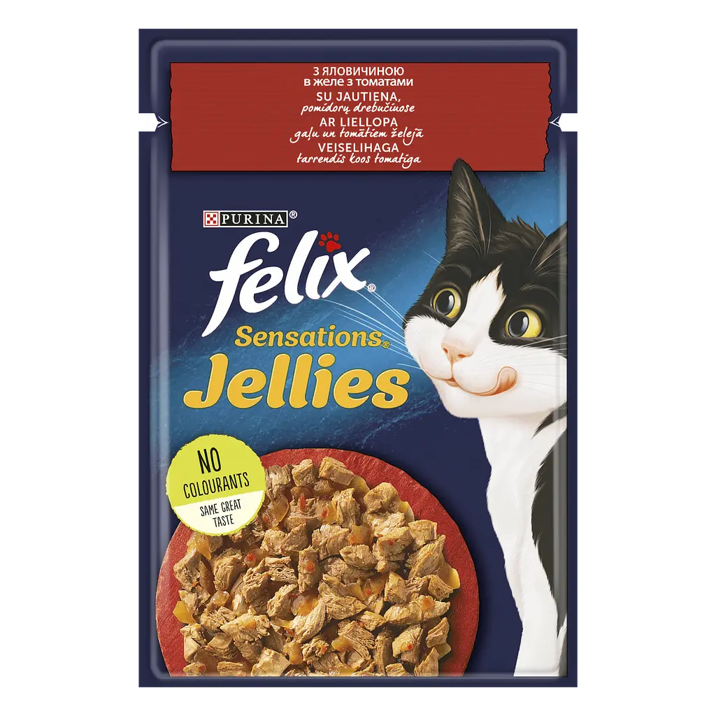Вологий корм для котів Felix Sensations з яловичиною та томатами 85 г - фото 5