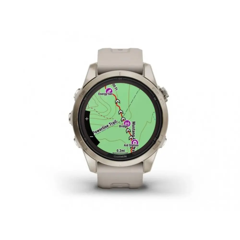 Смарт-годинник Garmin Fenix 7S Sapphire Solar Soft Gold w. Light Sand Band (010-02776-14/15) - фото 9