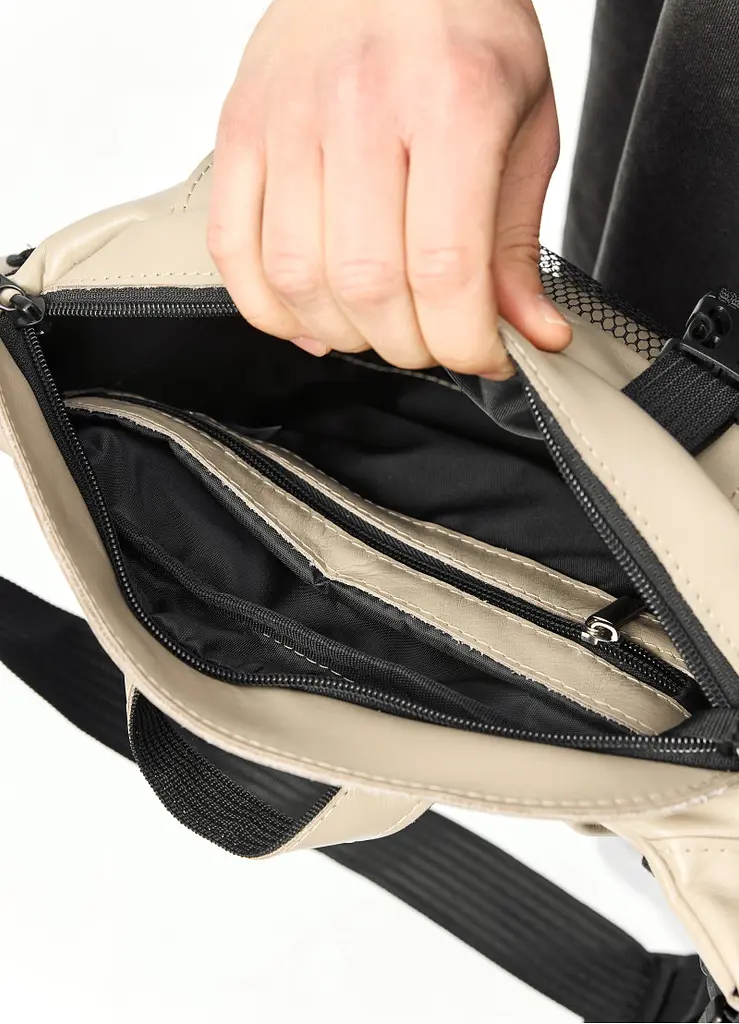 Велика чоловіча сумка бананка Sambag DynamicDart сіра 38 × 21 × 7 см (80411130m) - фото 7