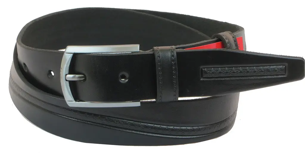 Ремінь Skipper 1047-35 під брюки натуральна шкіра 3,5 см Чорний - фото 3
