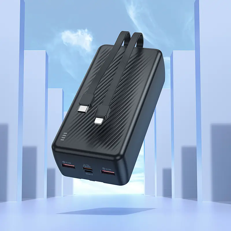 Зовнішній акумулятор BOROFONE BJ57B Graceful 22.5W+PD20W fully compatible power bank with cable(30000mAh) Black (6941991116469) - фото 5