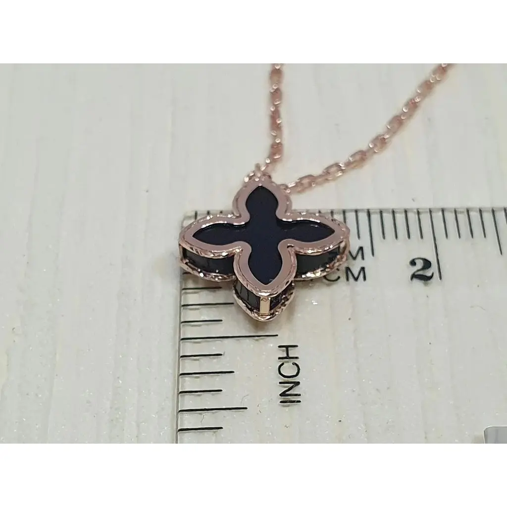 Золотое колье Favoritum Клевер с агатом. 811247 40 - фото 4