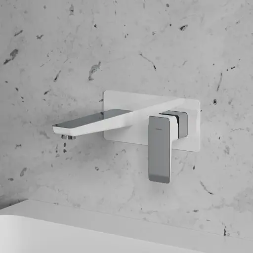 Смеситель для умывальника монтажа Omnires Parma chrome/white (PM7415CRB) - фото 3