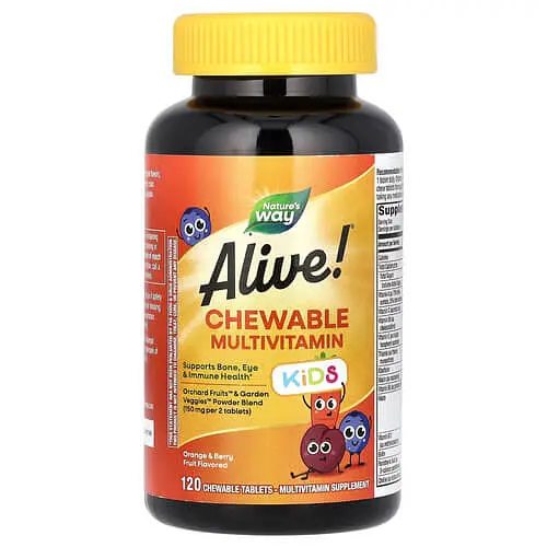 Мультивитамины для детей Alive Kid's Chewable Multivitamin 120 жевательных таблеток Nature's Way vit0005323 - фото 4