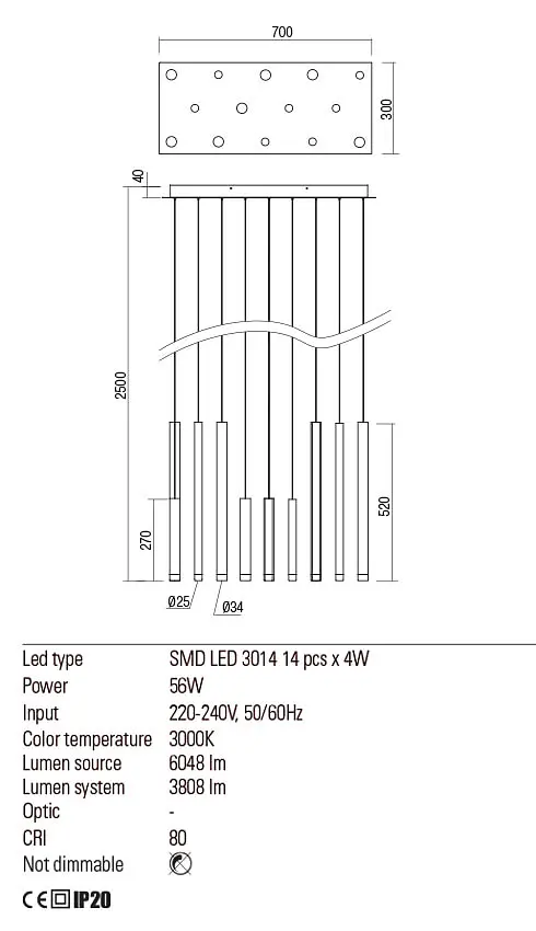 Подвесной светильник Redo MADISON SU LED 56W 3000K SGD (4.1.2) 01-2054 - фото 3