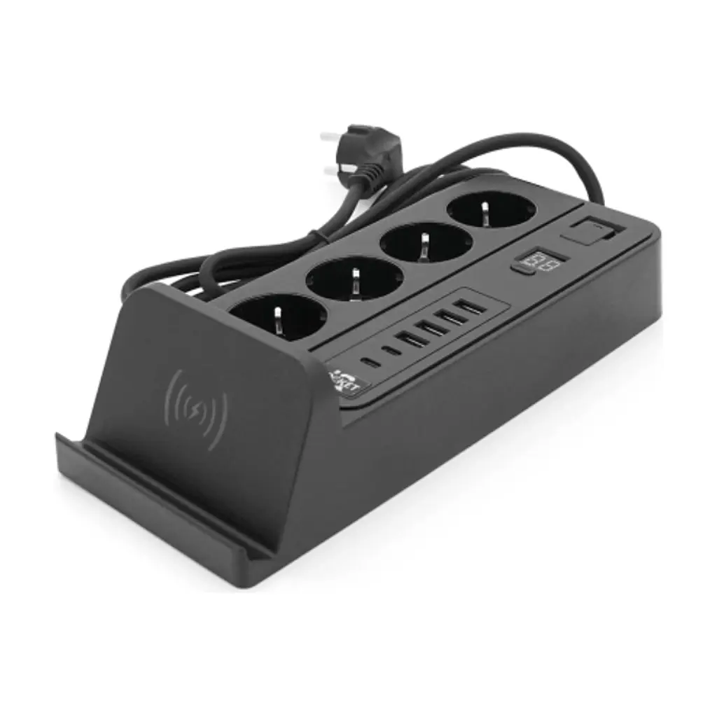 Мережевий фільтр живлення Voltronic G12H, 4 роз, 4USB 3,2А, 2 Type-C, 2м Black (YT-G12H) - фото 3