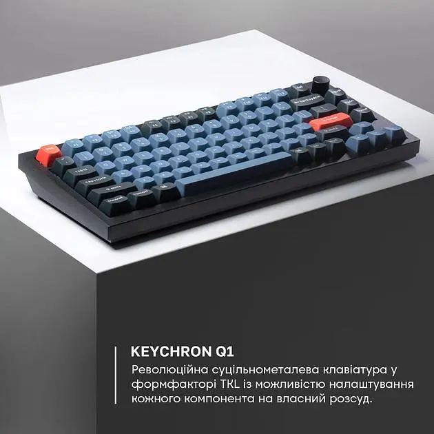 Клавіатура Keychron Q1 QMK Hot-Swappable Gateron Phantom Red RGB Knob Black (Q1M1_KEYCHRON) - фото 3