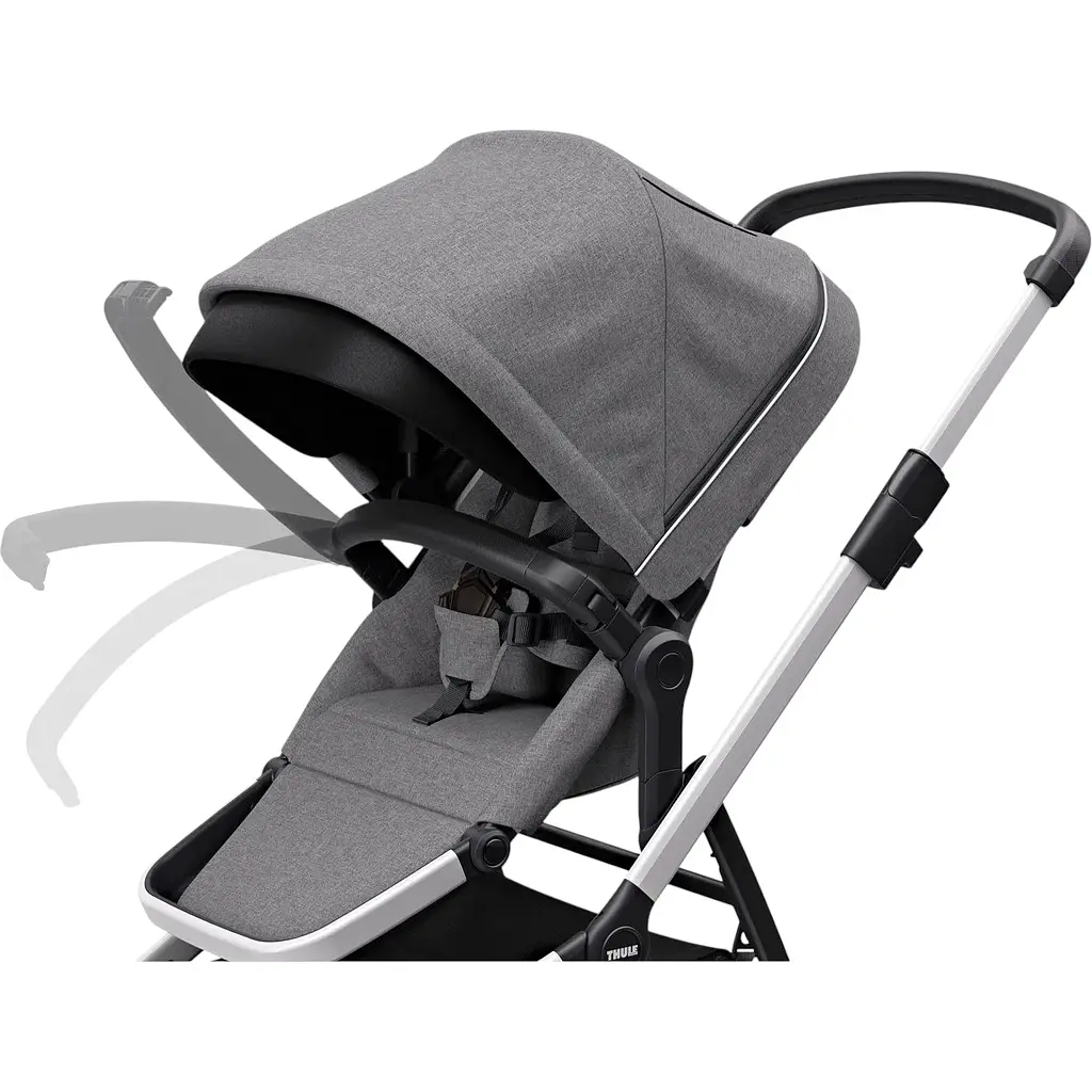 Дитяча коляска Thule Sleek Grey Melange з люлькою (TH 11000006) - фото 7