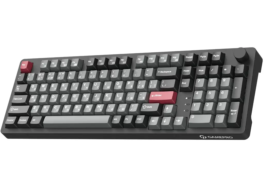 Клавіатура ігрова механічна GamePro MK-305-BK Asgard Drakkar Keychron Super Red Switch Bluetooth 5.2/2.4 ГГц/USB Black - фото 2