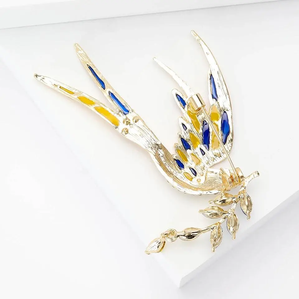 Брошь Птица брошь-булавка символ Украины патриотическая желто-голубая - фото 2