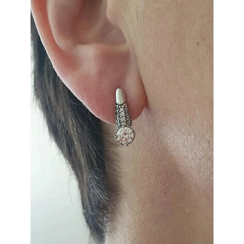 Серебряные серьги Лазурит с фианитами. 25014р - фото 2